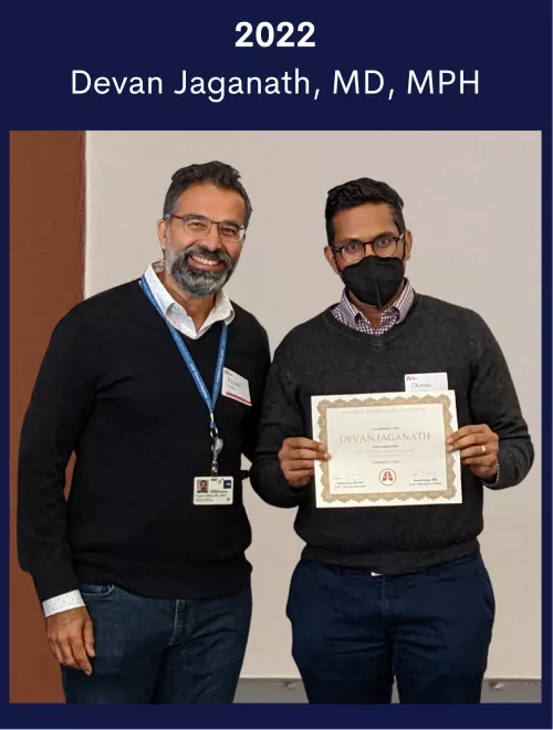 Devan Jaganath and Payam Nahid at award presentation