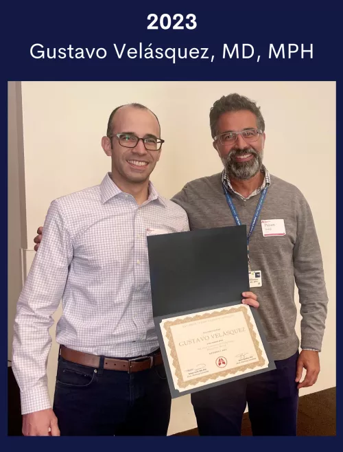 Gustavo Velasquez and Payam Nahid at award presentation