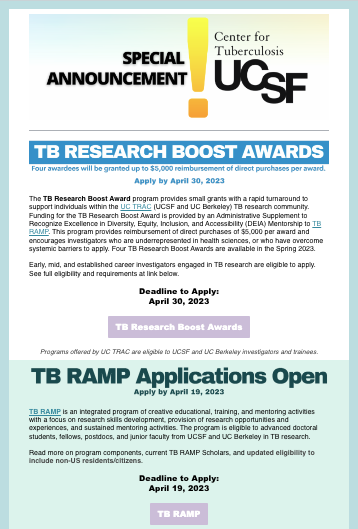 Image of CTB Special Announcement newsletter April 2023